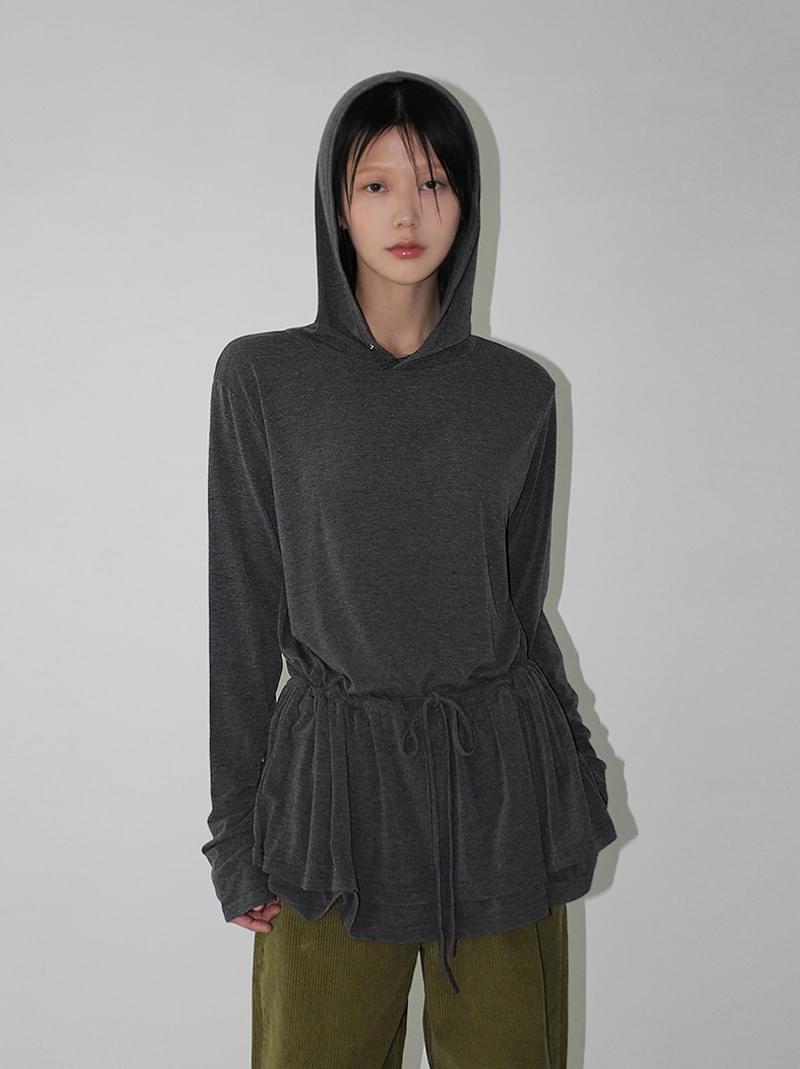 FRILL SLEEVE HOOD T (3color)
