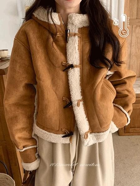 Billy Shearling Hooded Coat
