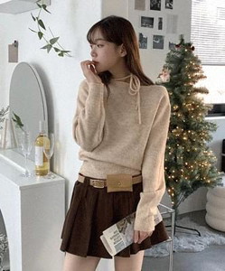 Roeni Wool Ribbon Boat Neck Knitwear