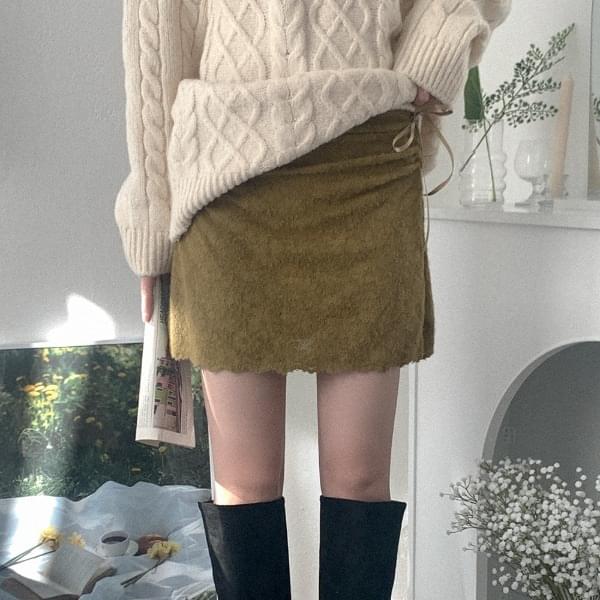 Ralt lace shirring mini skirt