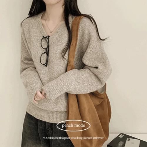 Heike V- V-Neck Overfit Wool Knitwear 