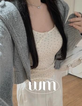 Pomelo Crop Hooded Fluffy Cardigan