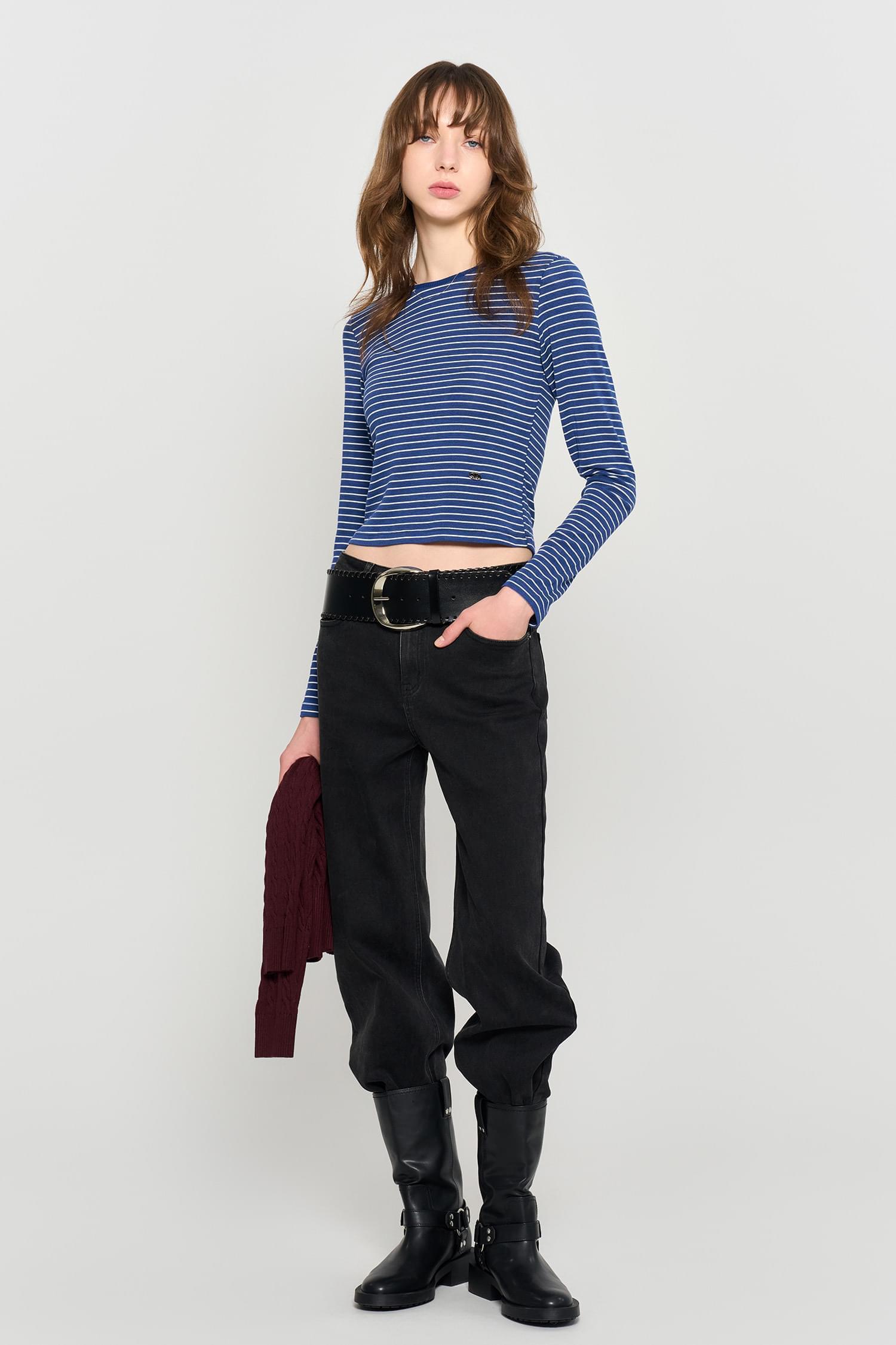 WOMAN Striped Long Sleeve T-Shirt (Ships Today)