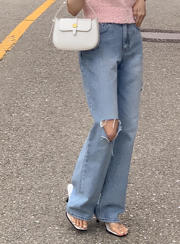 Duffin Ripped Wide Denim Pants