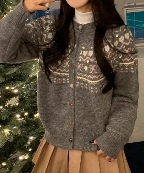 Winter jacquard cardigan