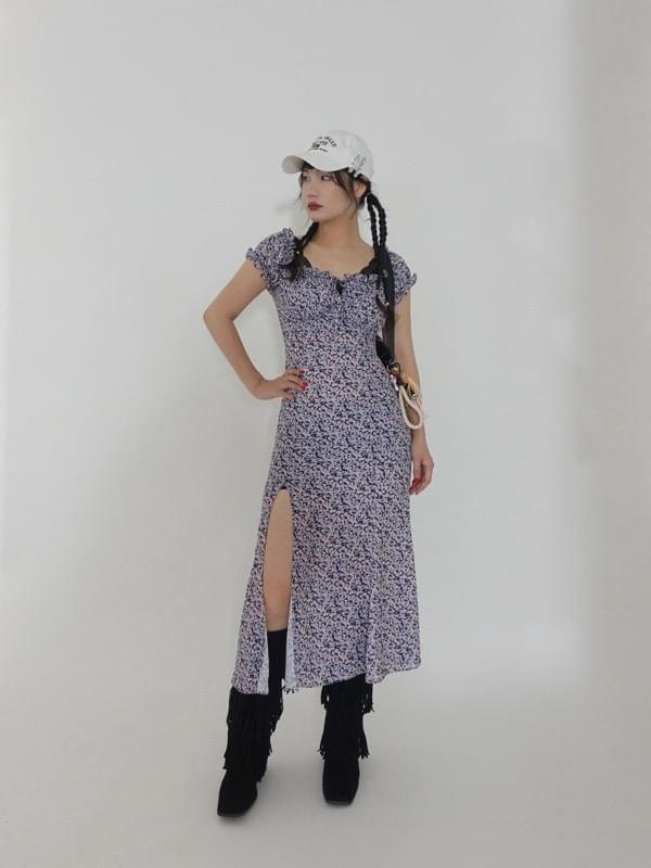 GADIN PUFF SLIT LONG DRESS