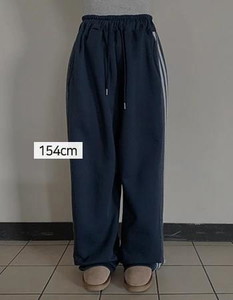 Colorblock two-line 4- Fleece-lined banding two-tone training pants