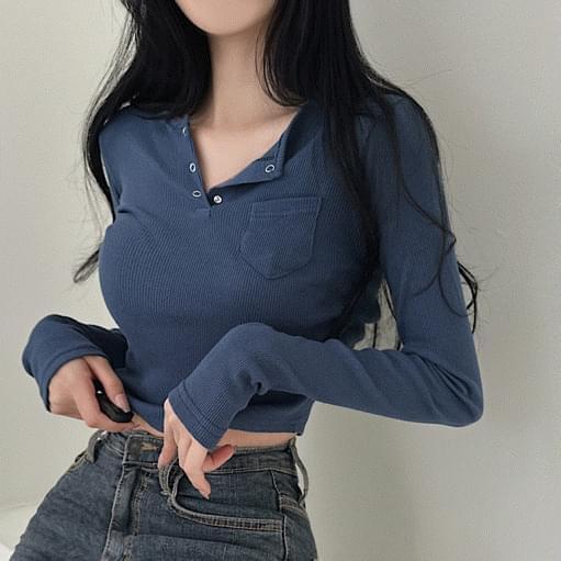 Totto button pocket side shirring long sleeve 8 colors (Ships Today)