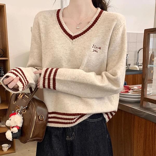 Alop V V-Neck long sleeve knitwear 