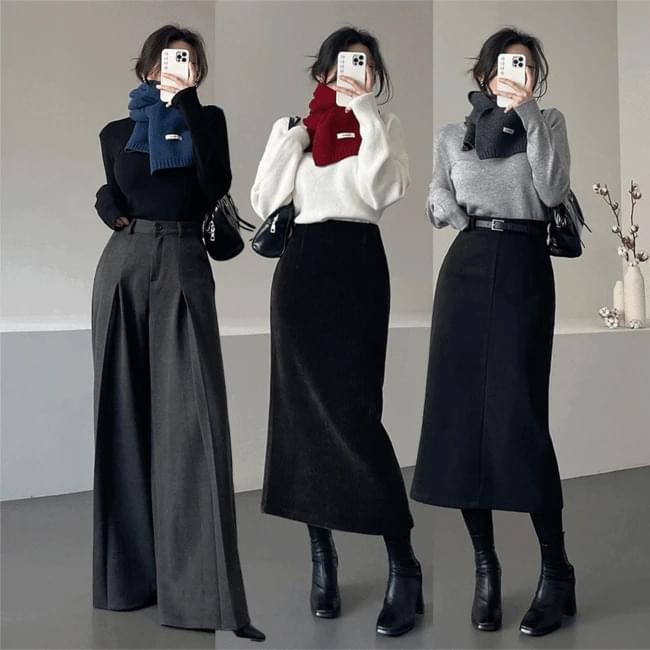 Alphabet Cookie High Quality Soft Basic Plain Thick Warm Wool Muffler Neck Scarf 6 Colors