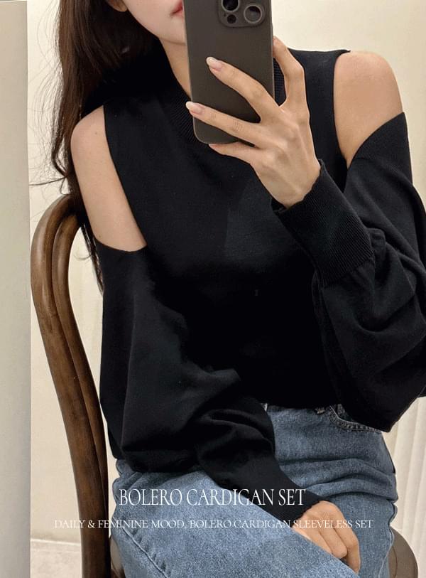 Laon Bolero Sleeveless Cardigan Set