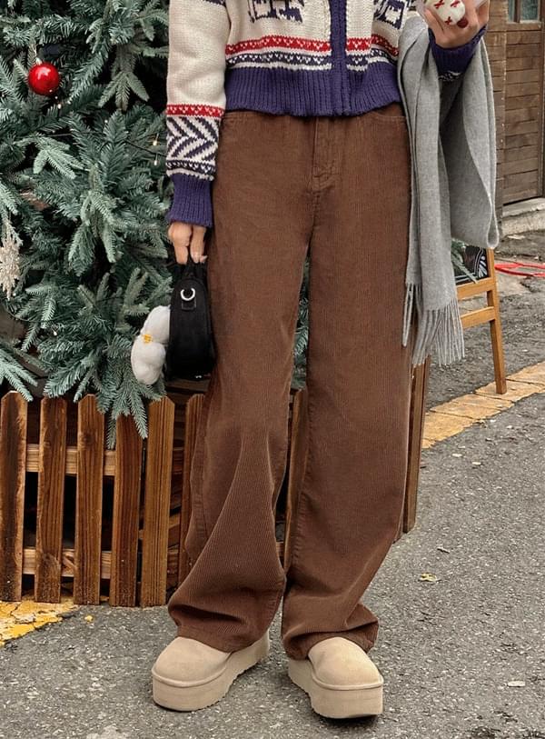 Corduroy wide pants