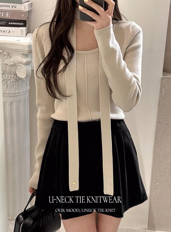 Rene Ribbed Unek Tie Knitwear 