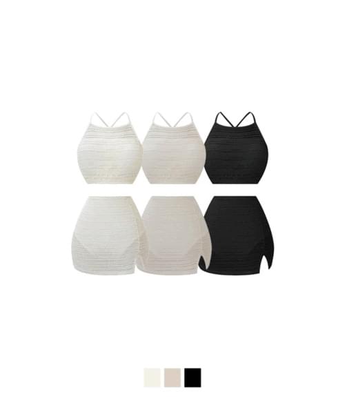 Lakyu see- Striped backless punching dangara bikini