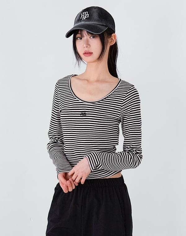 Striped unisex long sleeve t-shirt