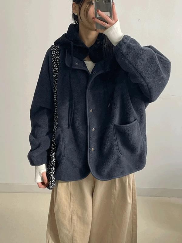 Wooju High Neck Raglan Fleece Jacket