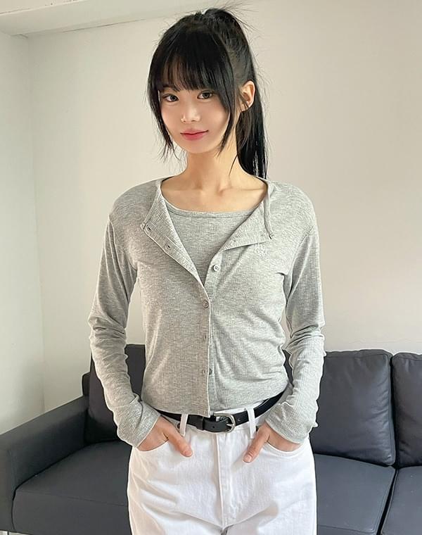 Slim fit logo cardigan