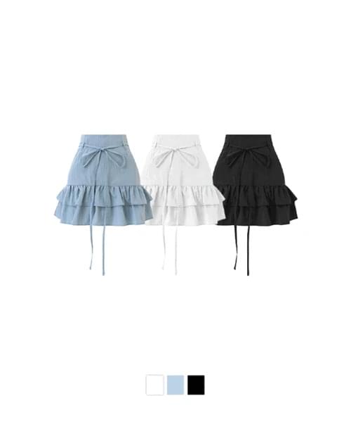 Nawon Ribbon Cancan Mini Skirt