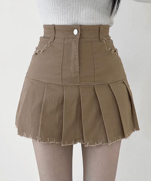 No cutting pleated mini skirt
