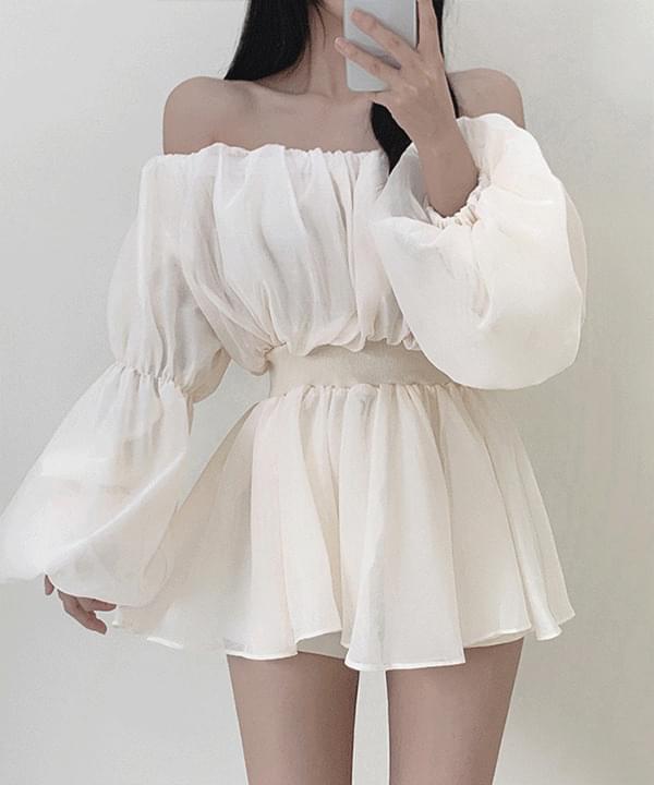 Dujin chiffon banding off- Dress 半身裙