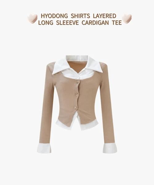 Hyodong Shirt Layered Long Sleeve Cardigan 开襟衫