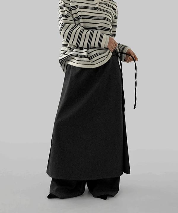 Moh Layered Wool Slacks Pants Set