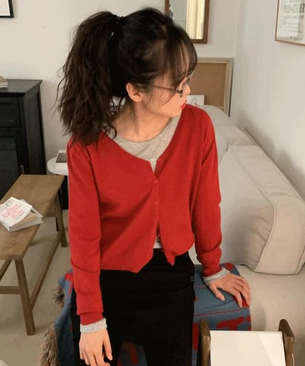Chromie V- V-Neck Basic Loose-fit Spring Long Sleeve Knitwear Cardigan 6 Colors