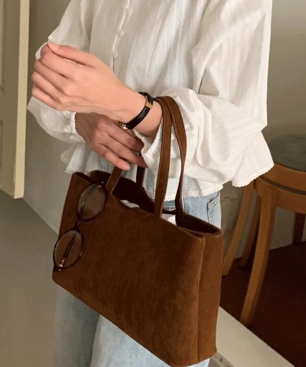 Ohayo Suede Square Tote Bag Mini Bag Guest Look Office Worker Bag 3 Colors