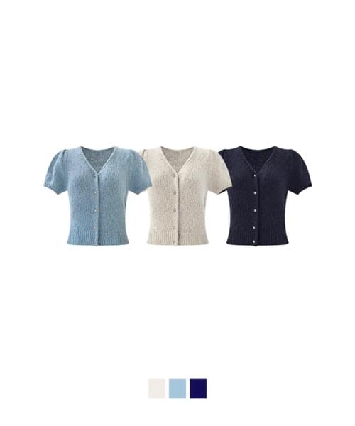 Hwaji V-Neck Puff Cardigan Knitwear 