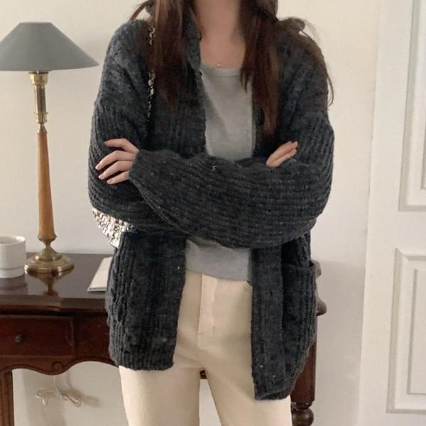 Ponas Twisted Knitwear Hooded Cardigan