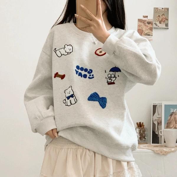 Dotomb Bichon Puppy Round Sweatshirt 2color