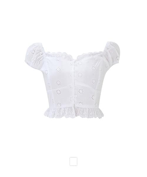 Hunna Punching Lace Sleeveless Blouse 无袖