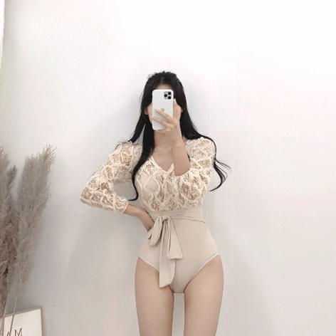 후아 레이스 시스루 모노키니 비키니