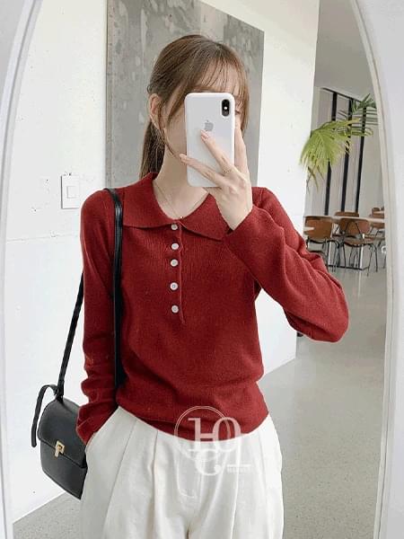 Serena Button Collar Knitwear