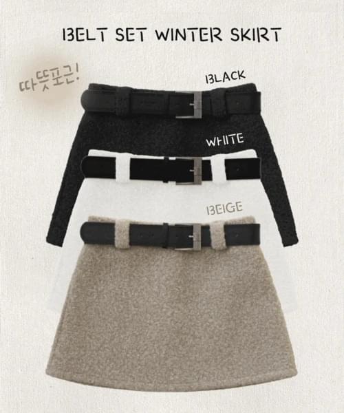 Merge Winter Poggle Thick Belt Mini Skirt