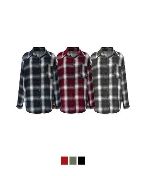 Pusher Loose-fit check shirt blouse