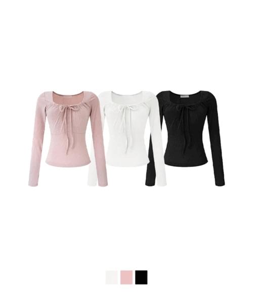 Ribbon Ribbed Knitwear Tee