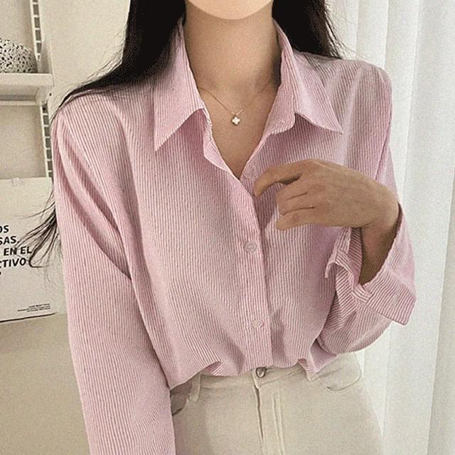 Spring crop stripe loose fit shirt 4 colors