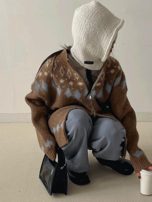 Brush Nordic Overfit Knitwear Zip-up
