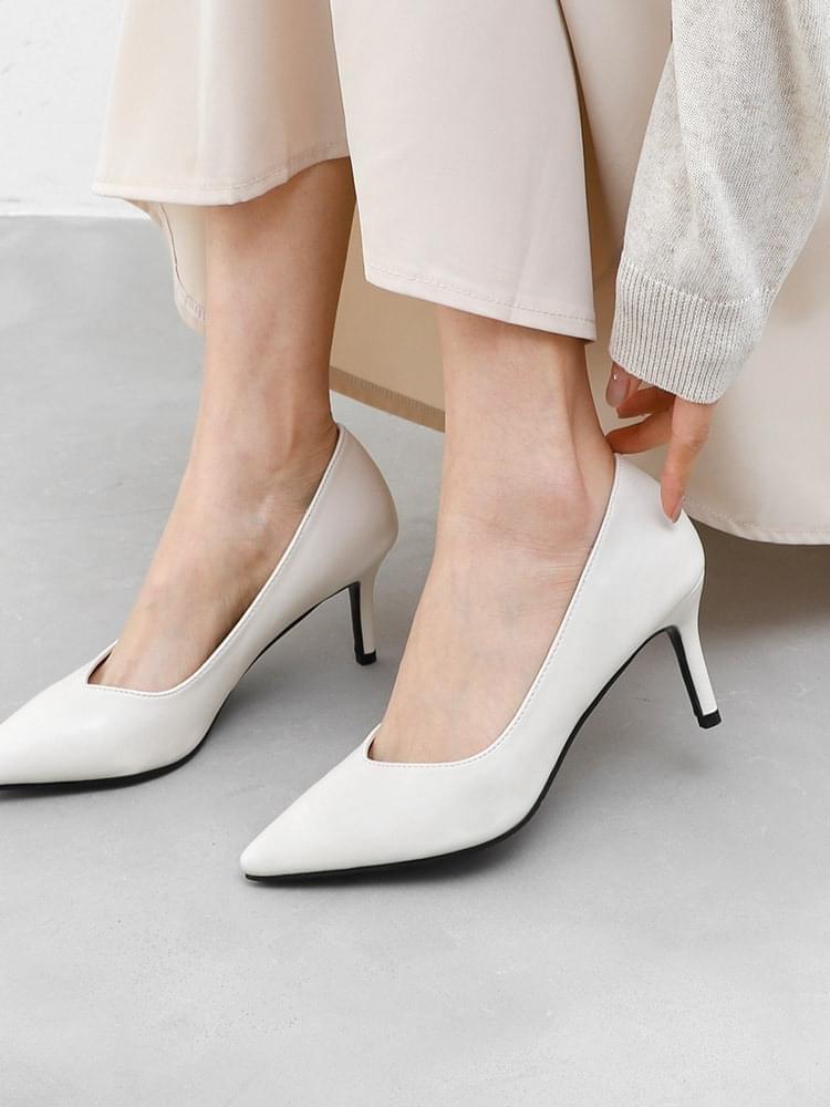 Rosina two heel pointed nose V cut stiletto middle heel high heel pumps (Ships Today)