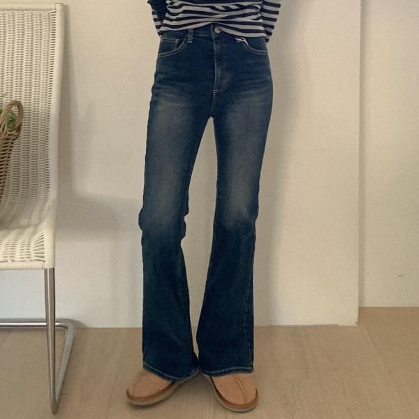 Miniature Fleece-lined Flared denim pants