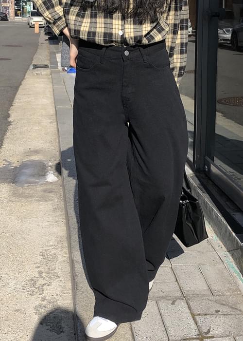 Farrow back button wide cotton pants