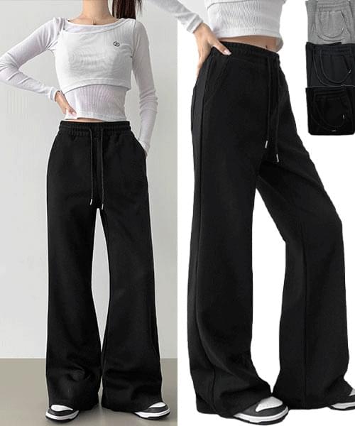 Neat mega wide loose Flared banding pants