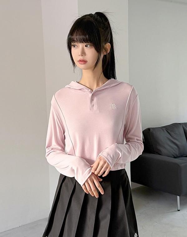 Stitch Line Crop Hoodie