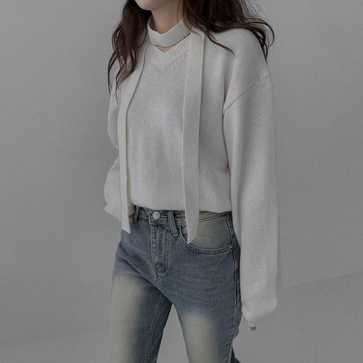 Petite Tie V-Neck Knitwear 