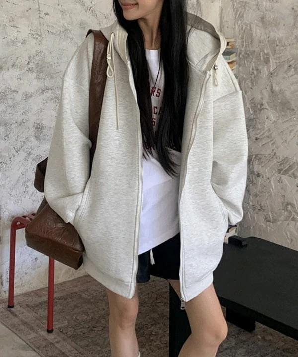 Sophia Casual Overfit Hooded Zip-Up