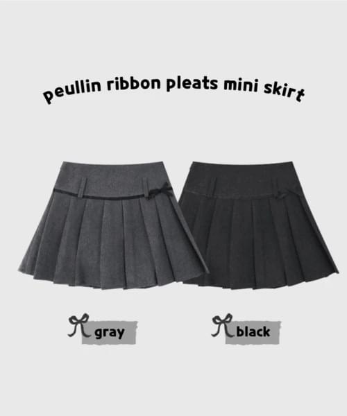 Flynn Ribbon Pleated Mini Skirt