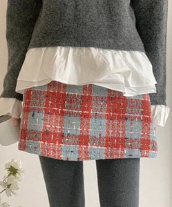 Boduff Wool Tweed Mini Skirt
