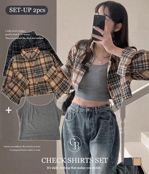 Momo Check Shirt Shirt Set