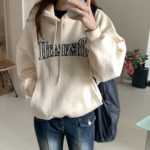Cocopel Fleece-lined lettering hoodie